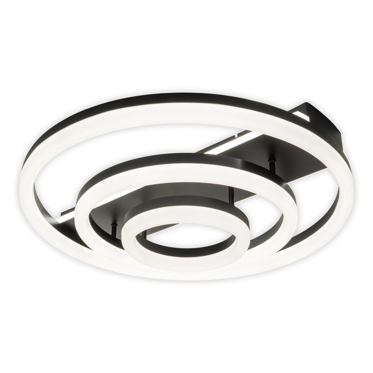 LED CCT ceiling light "Circulo" made of black metal and sand-colored plastic Ø 60 cm