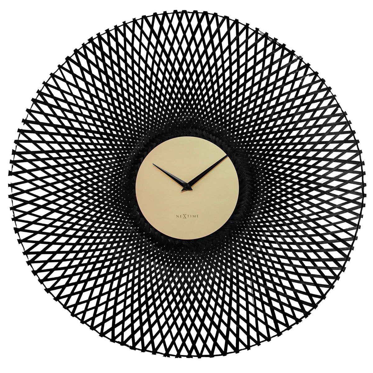 Väggklocka 60cm-Tyst-Brun/Svart-Bambu-NeXtime 'Vortex'