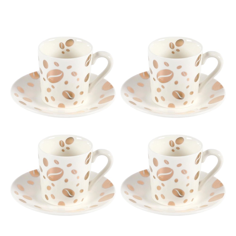 Kaffekoppar med fat – Parti om 4
