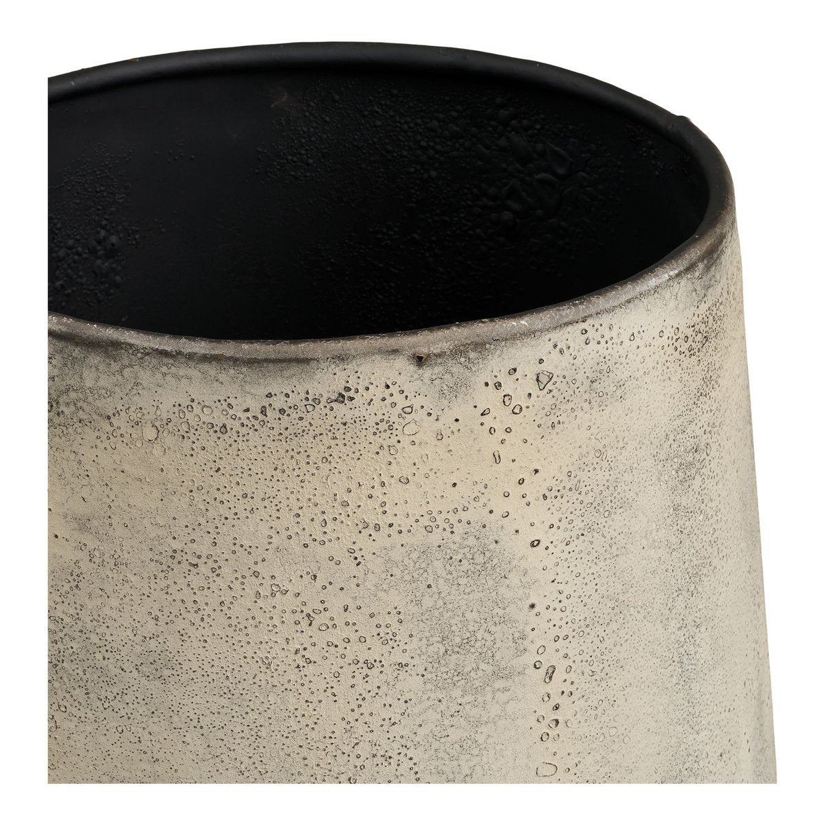 Hou Decorative pot, metal, antique beige, set af 2
