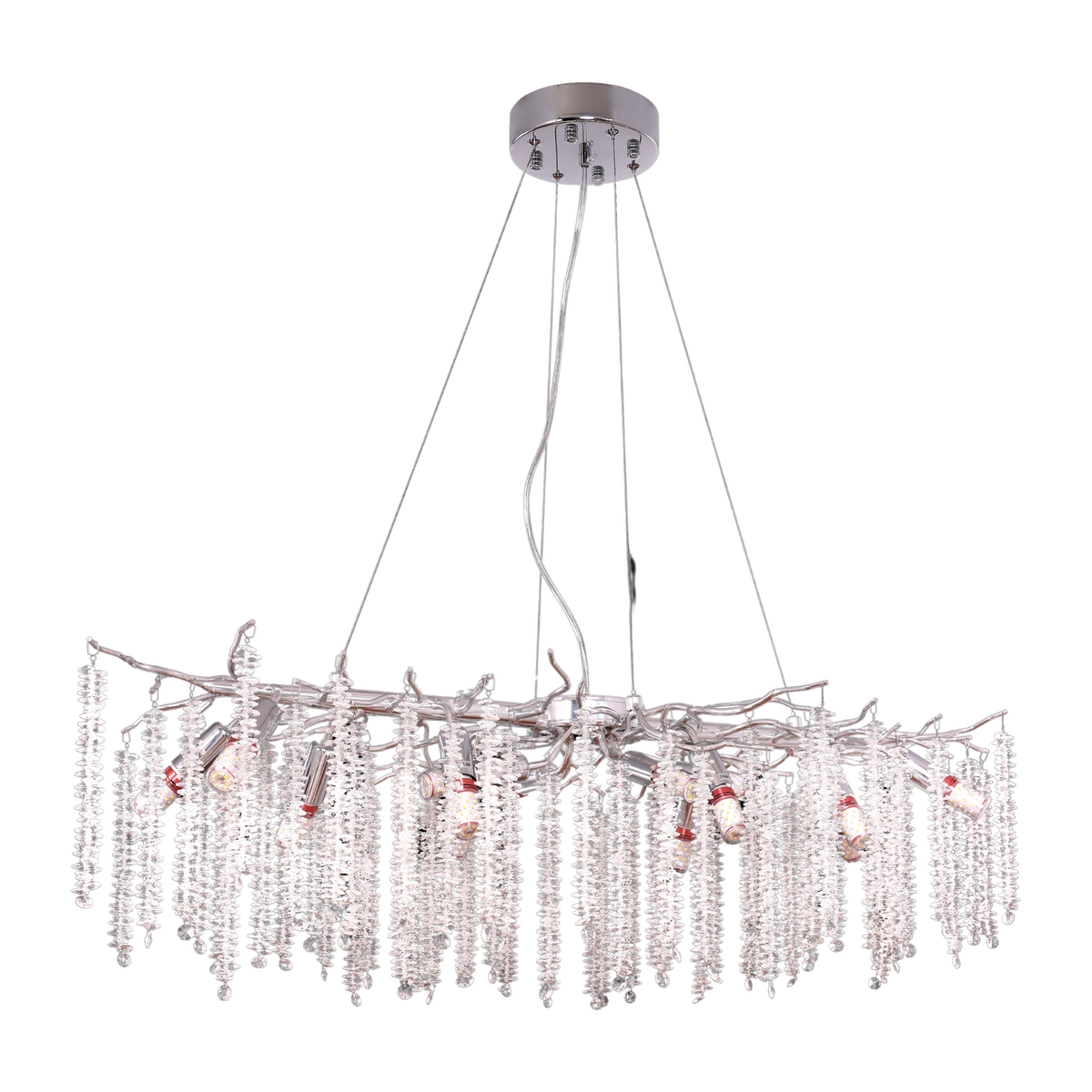 Hanging lamp frost silver 100x40cm