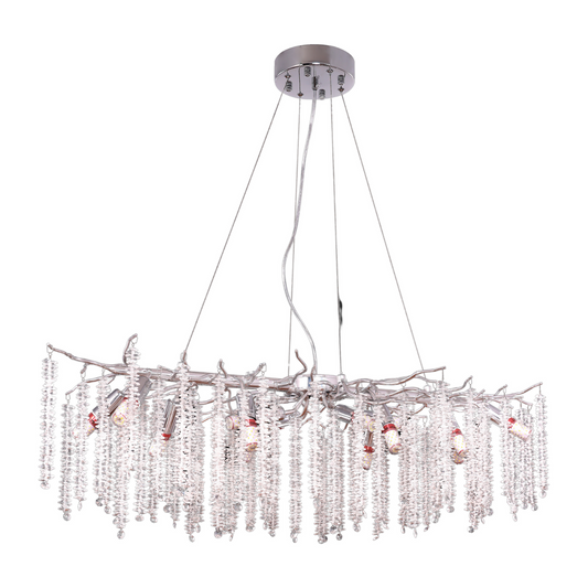 Taklampa frostad silver 100x40cm
