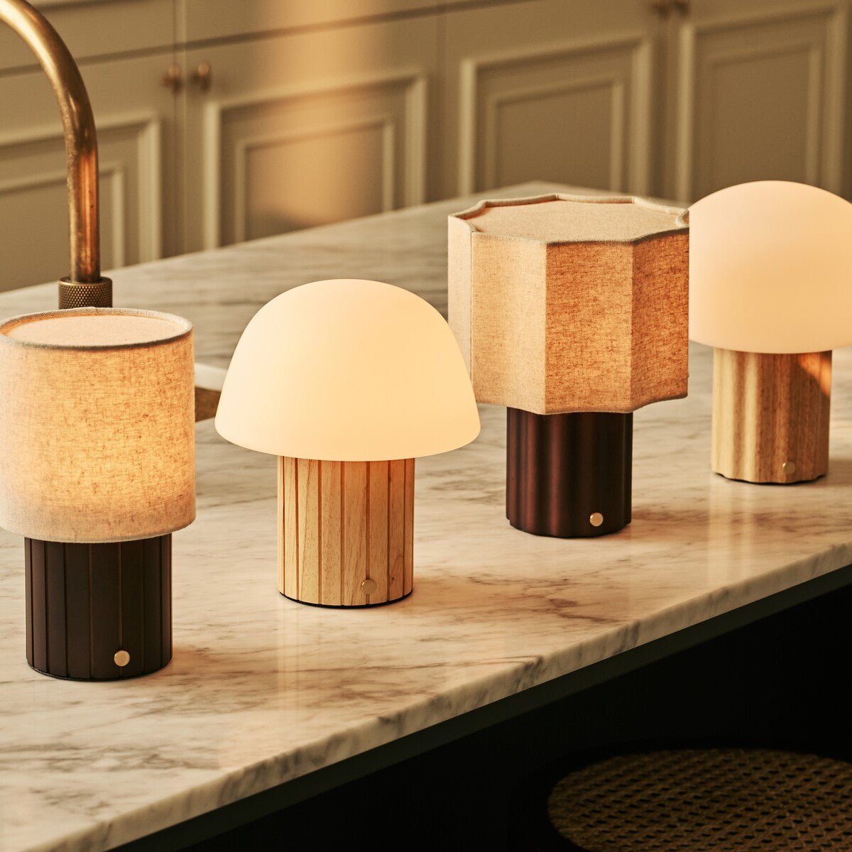 Etienne Light Brown Rechargeable Table Lamp