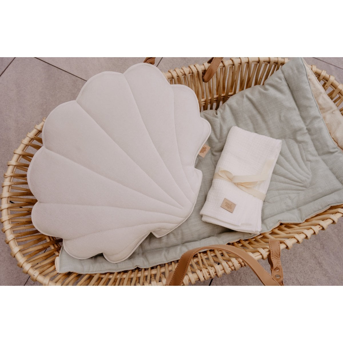 Soft Velvet Shell Cushion “White”