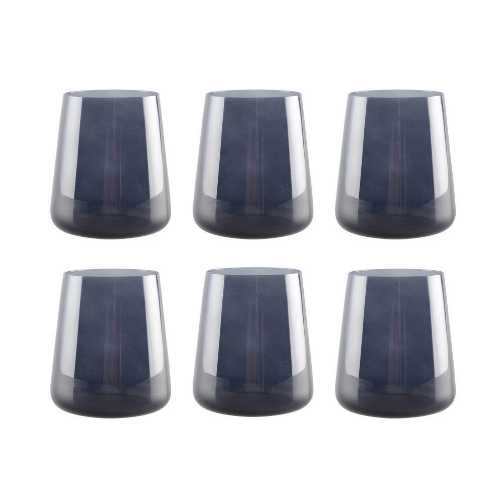 Black water glasses - Lot of 6