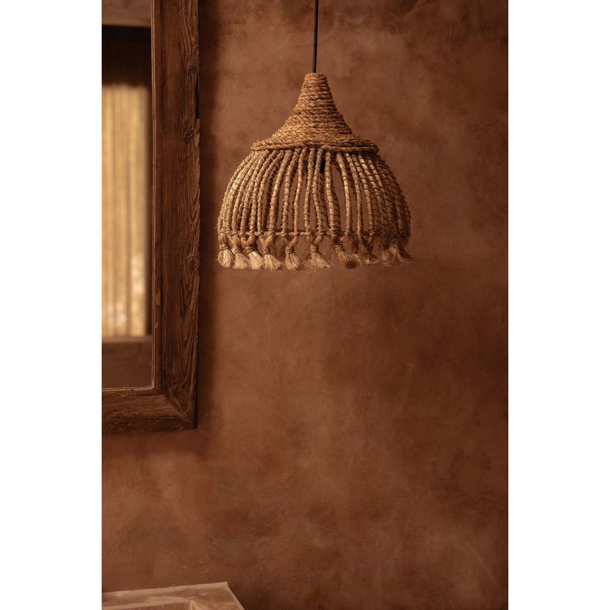 The Abaca Tassel Pendant - Natural - S