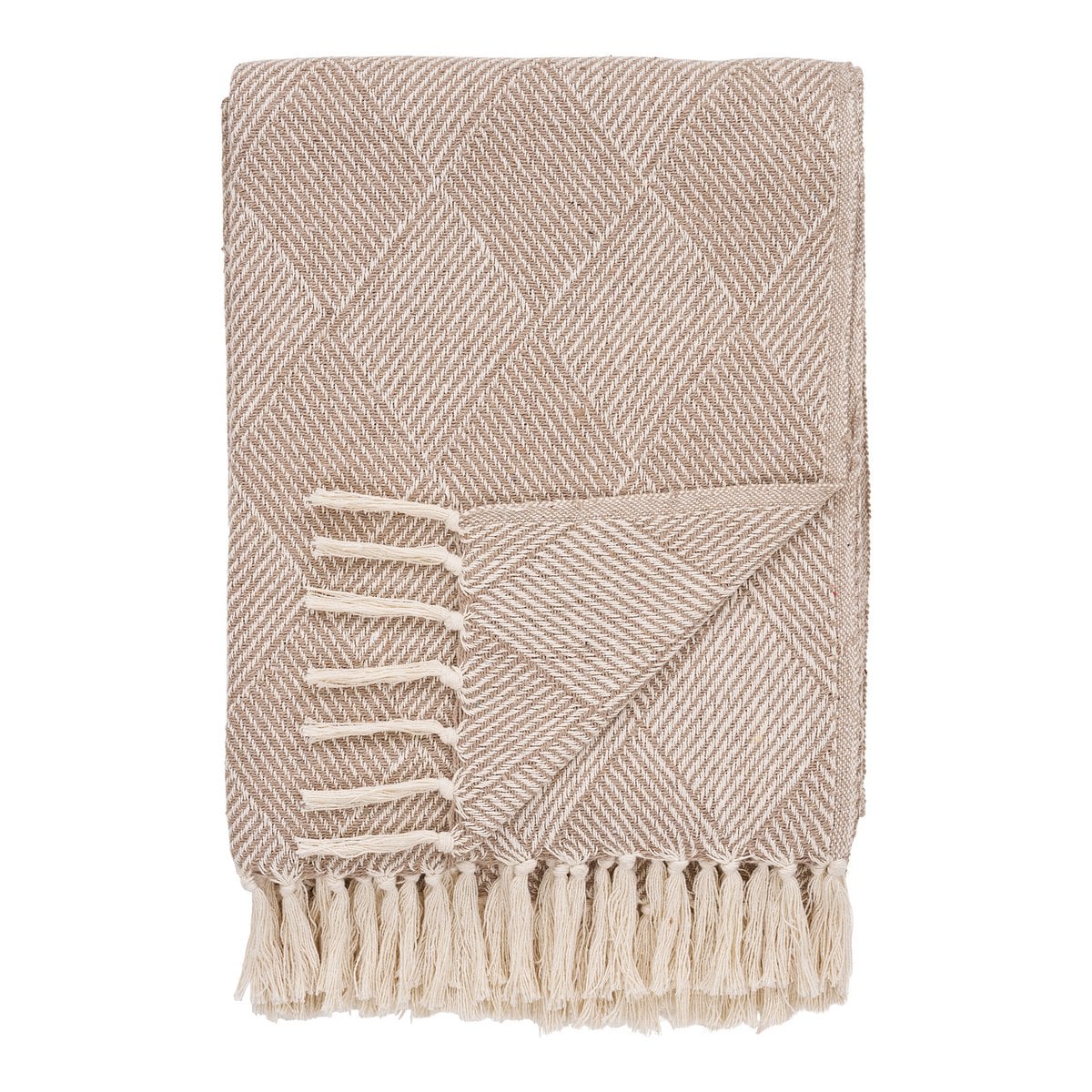 Bursa Plaid - Taupe/Beige, Cotton, Polyester, 130x180 cm