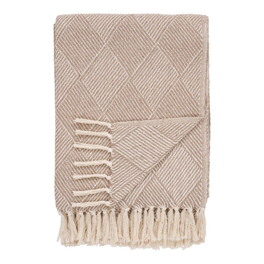 Bursa Plaid - Taupe/Beige, Cotton, Polyester, 130x180 cm