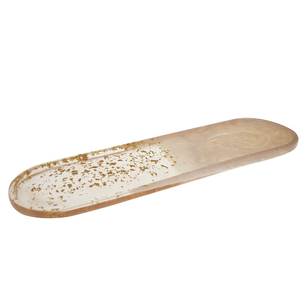 Résine glitter oval tray 47.5x13x1.5cm