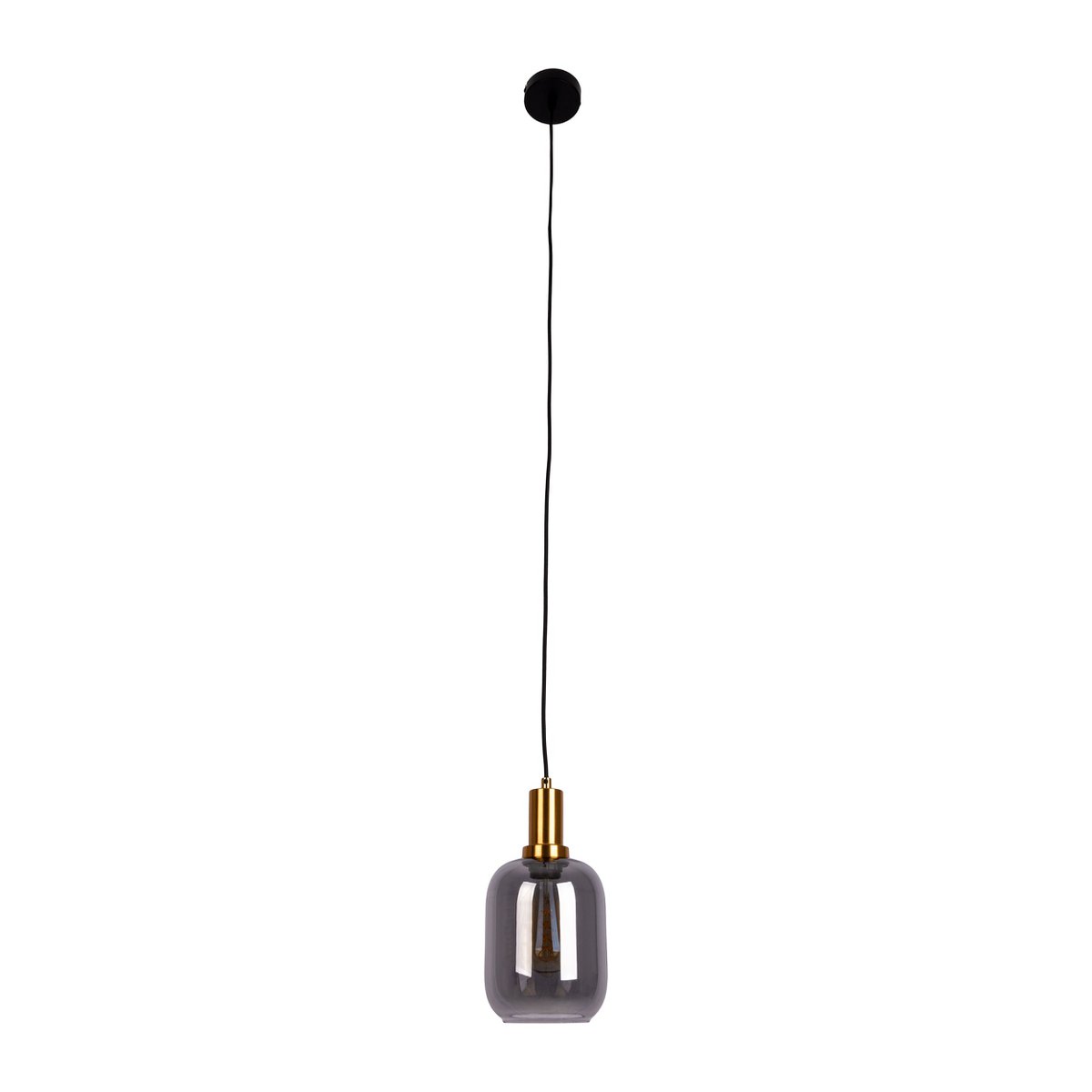1er Pendelleuchte "FUMO", Pendellampe aus Metall und Glas in Schwarz,, mit E14-Fassung, für Esszimmer, Wohnzimmer, Diele oder Büro, Hängelampe 150 x 20 cm