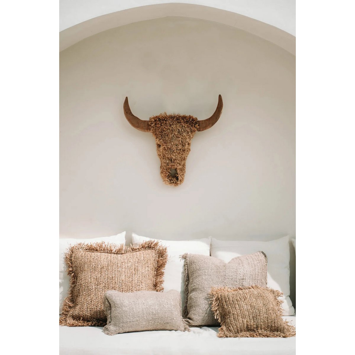 The Raffia Cushion Cover Square - Natural - 60x60