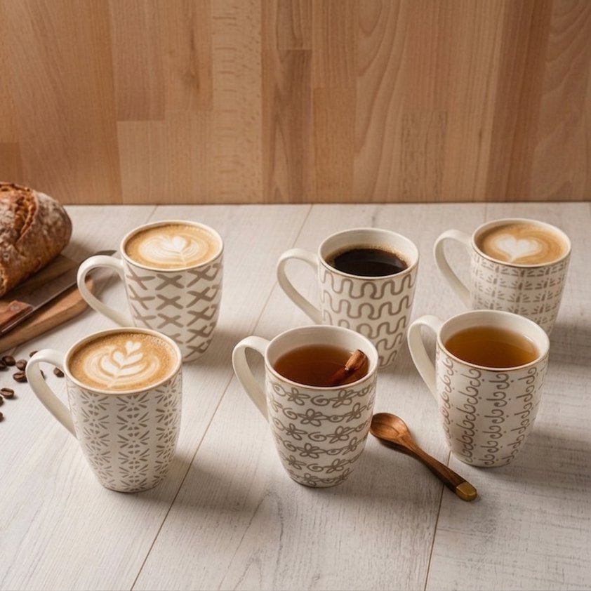 350ml geometric mugs - Lot of 6