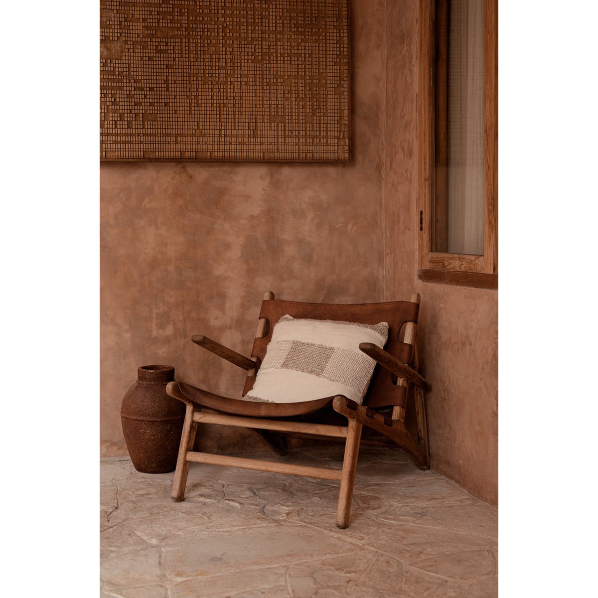 The Linen Threads Cushion Cover - White Natural