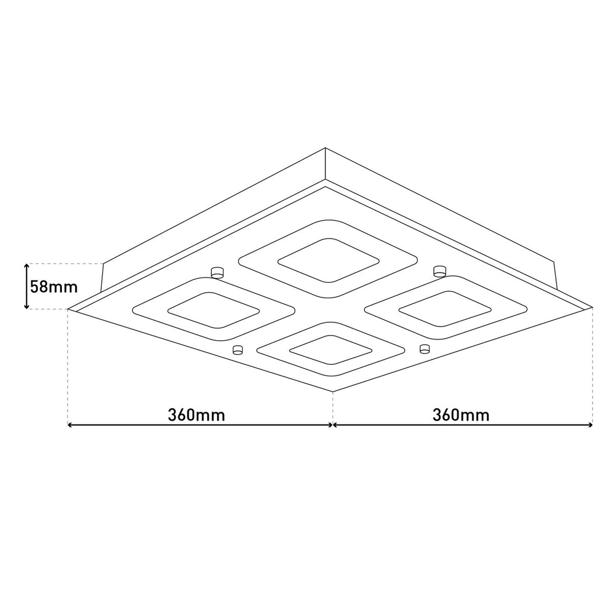 LED-taklampa "Mirror"