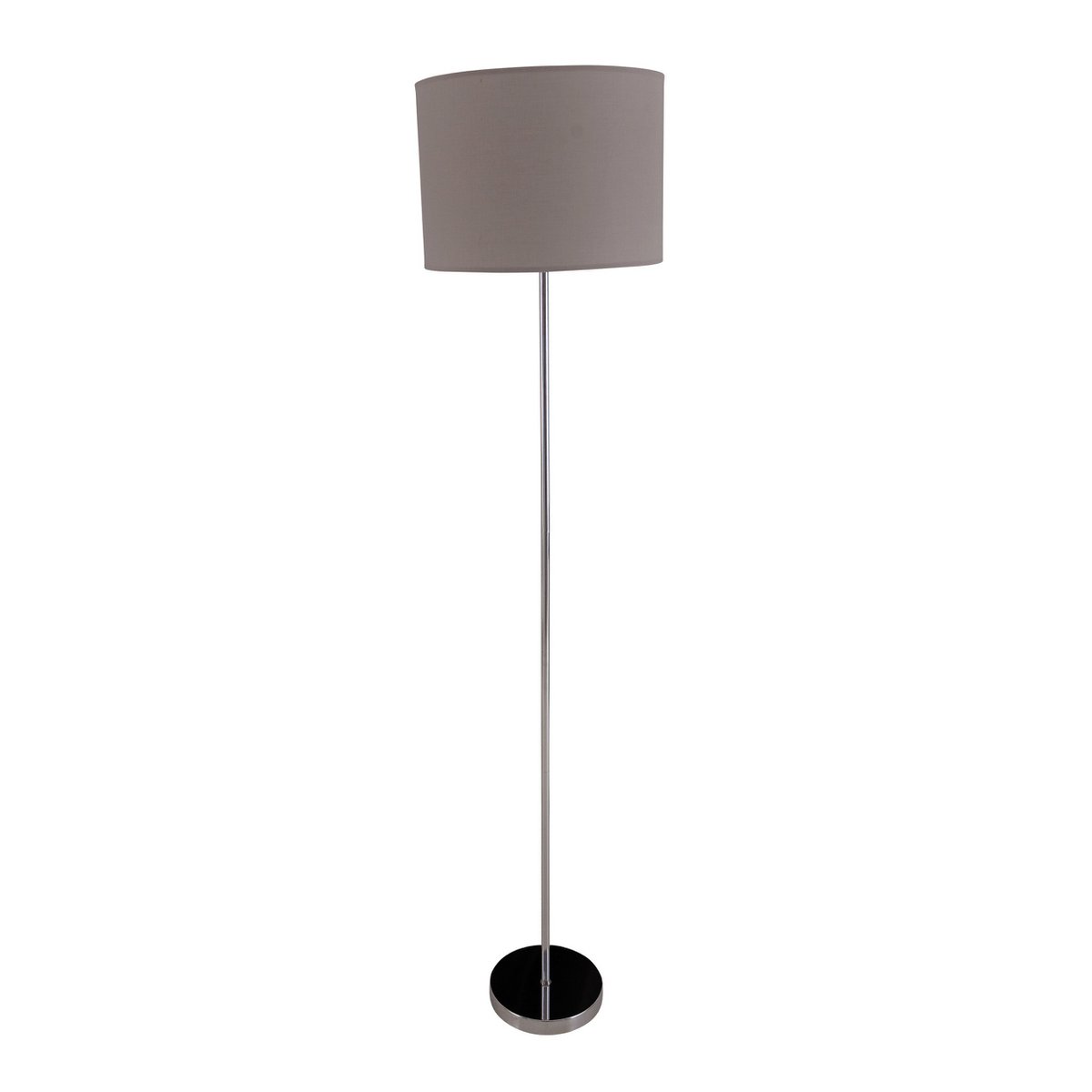 Golvlampa "New York", klassisk golvlampa i metall med textspridare i grått, med E27-sockel, 160 cm hög, perfekt för vardagsrum, matsal, hall och kontor