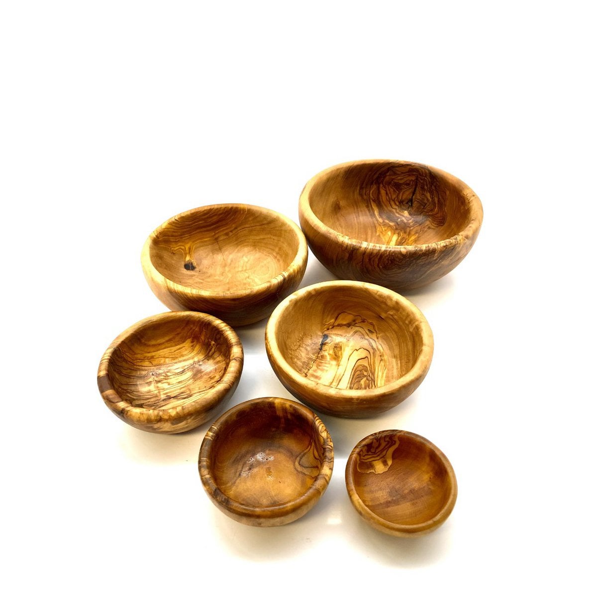 Set of 6 bowls ROUND made of olive wood