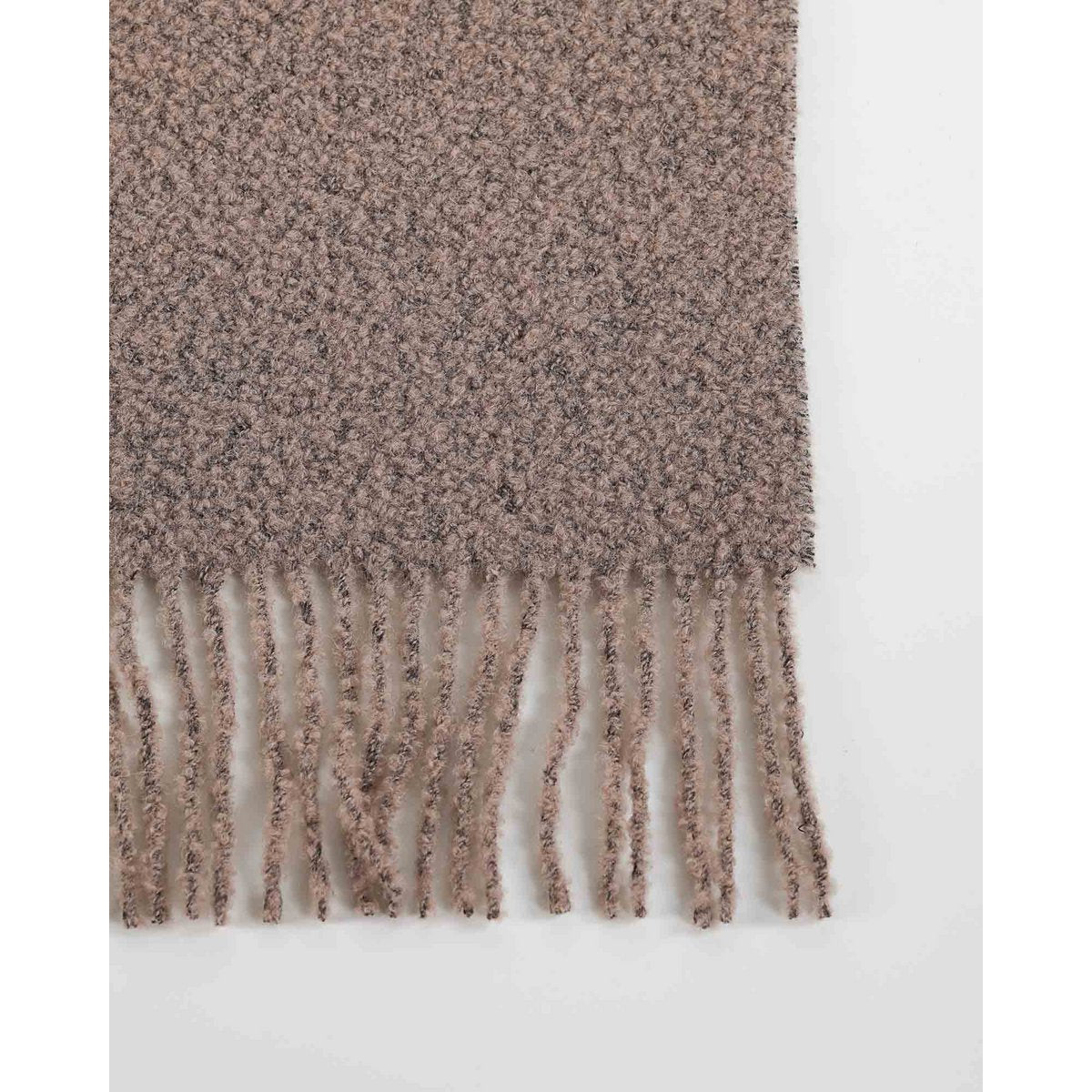 Wool bouclé throw blanket PARIS cappuccino