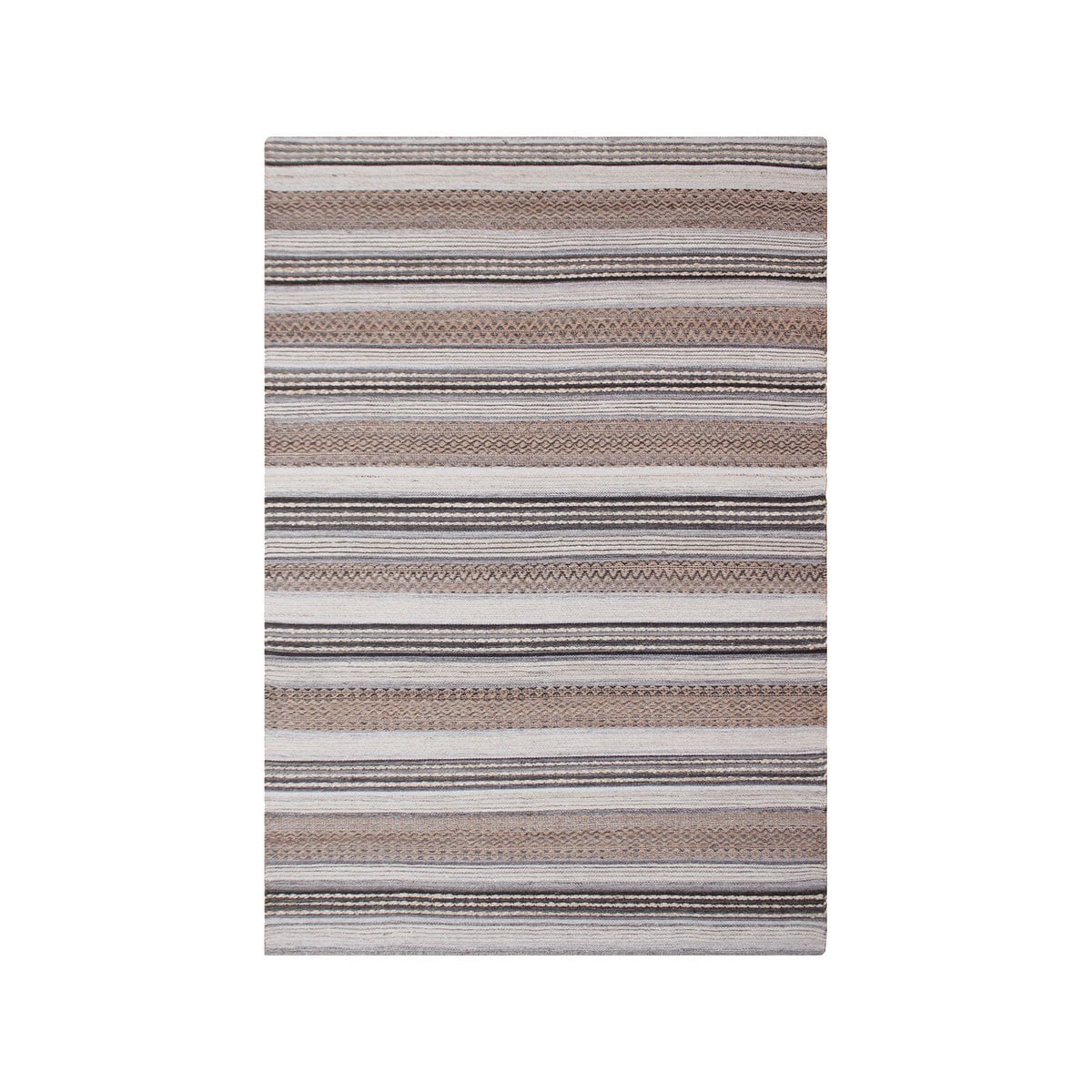 Morena Rug - Jute, Wool, Cotton, Nature/Grey - 160x230 cm