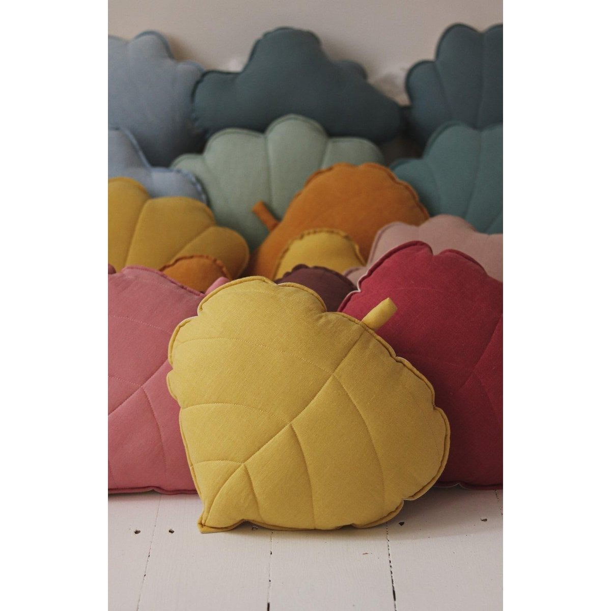 “Honey” Linen Leaf Pillow