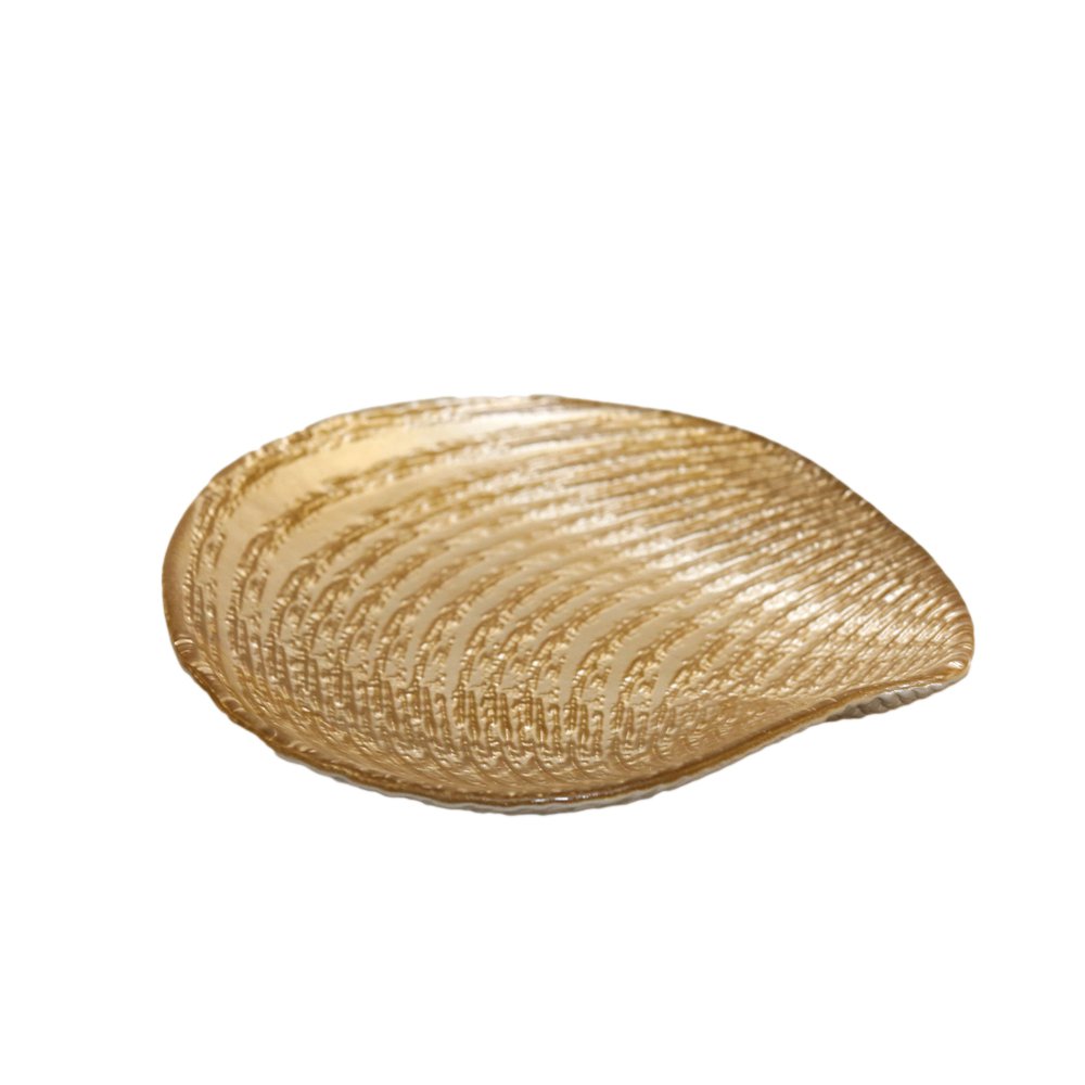 Coupelle coquillage dorée 21x19x2.5cm