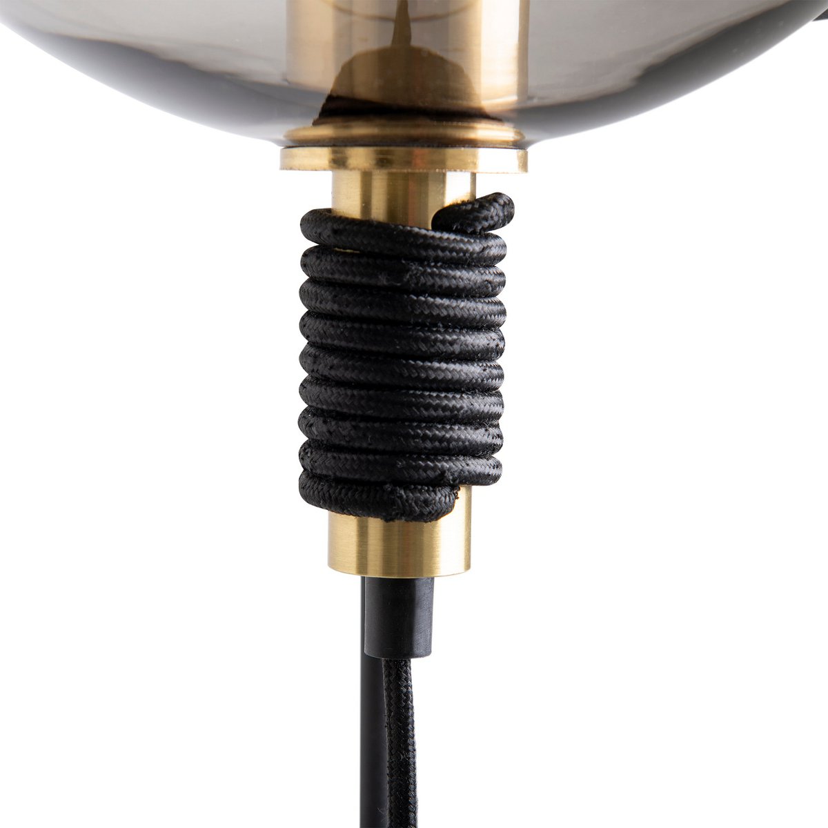 Staplingsbar lampa "Stelo", modern golvlampa av svart metall och rökt glas, E27-sockel, 128,5 cm hög, för matsal, vardagsrum, hall eller kontor,