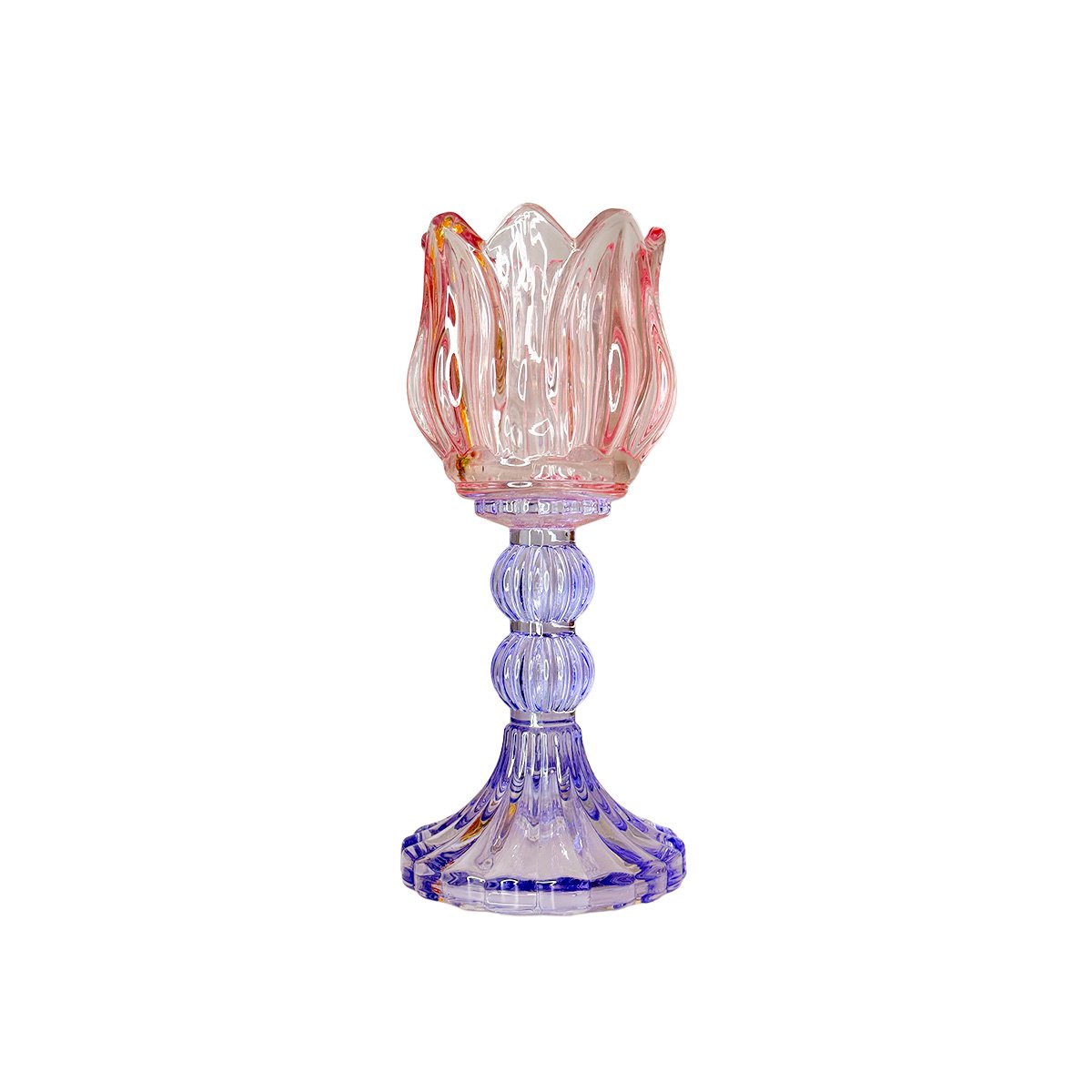 Pink and purple candle holder Capri 8x8x18cm