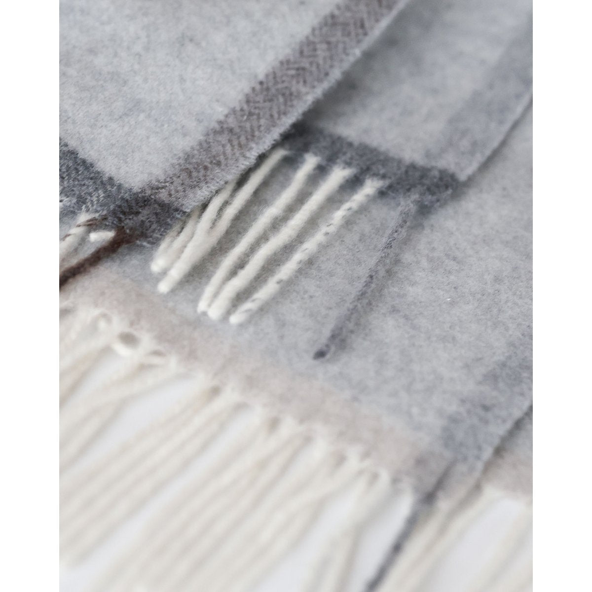 Merino/cashmere Throw Blanket MILANO - light grey