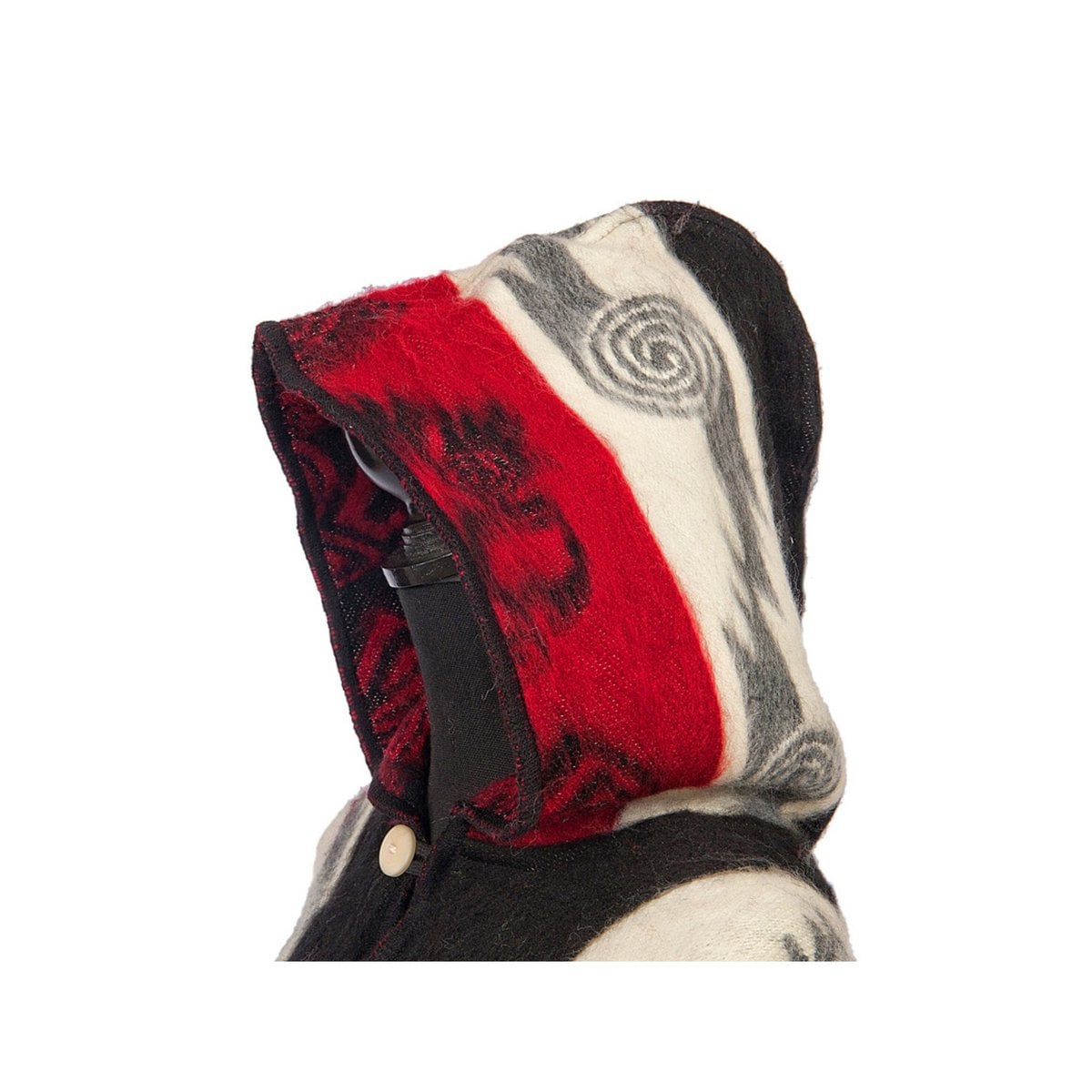 Alpaca Poncho Native Pattern | Maya Black and Red
