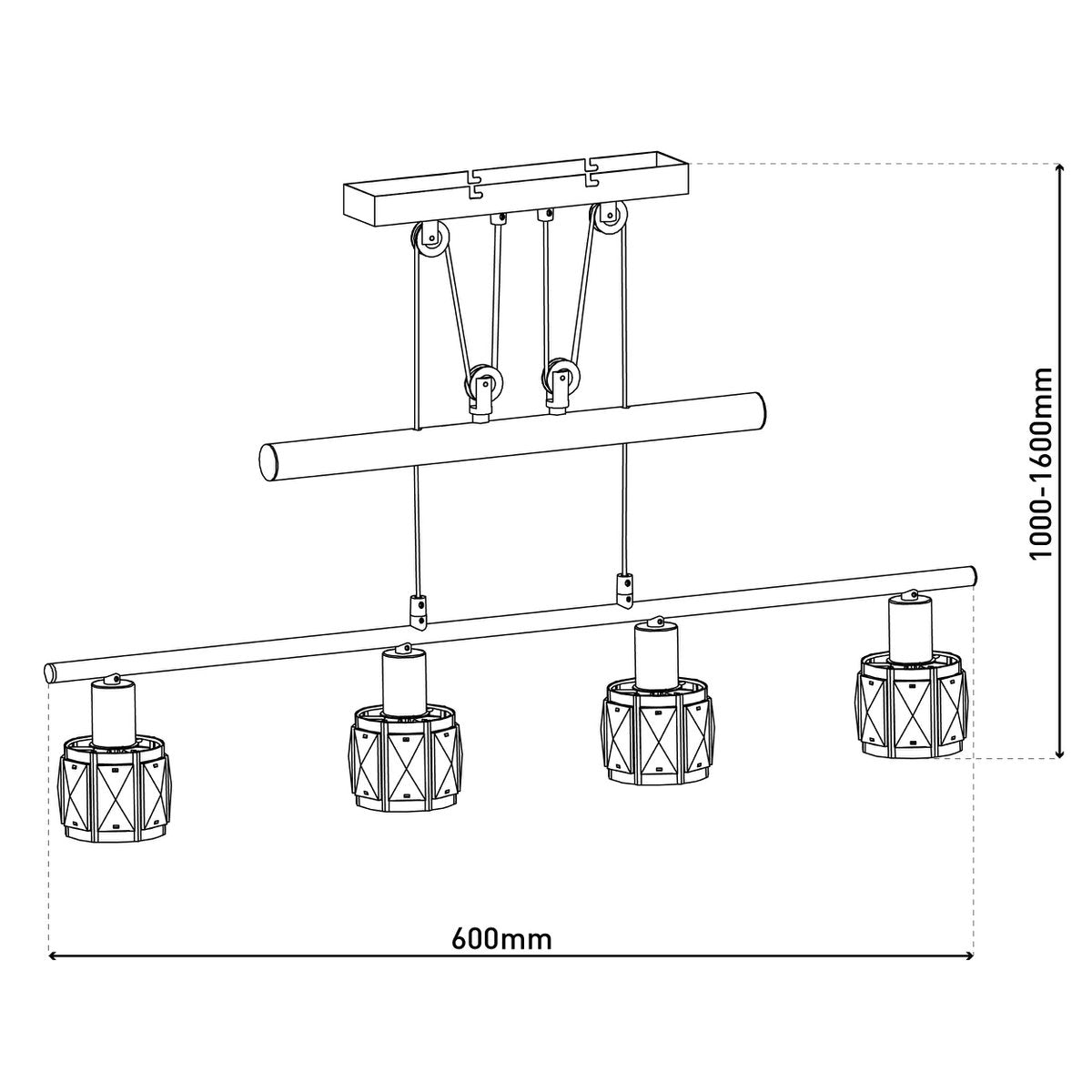 LED balancing pendant light "Josefa" E14 filament