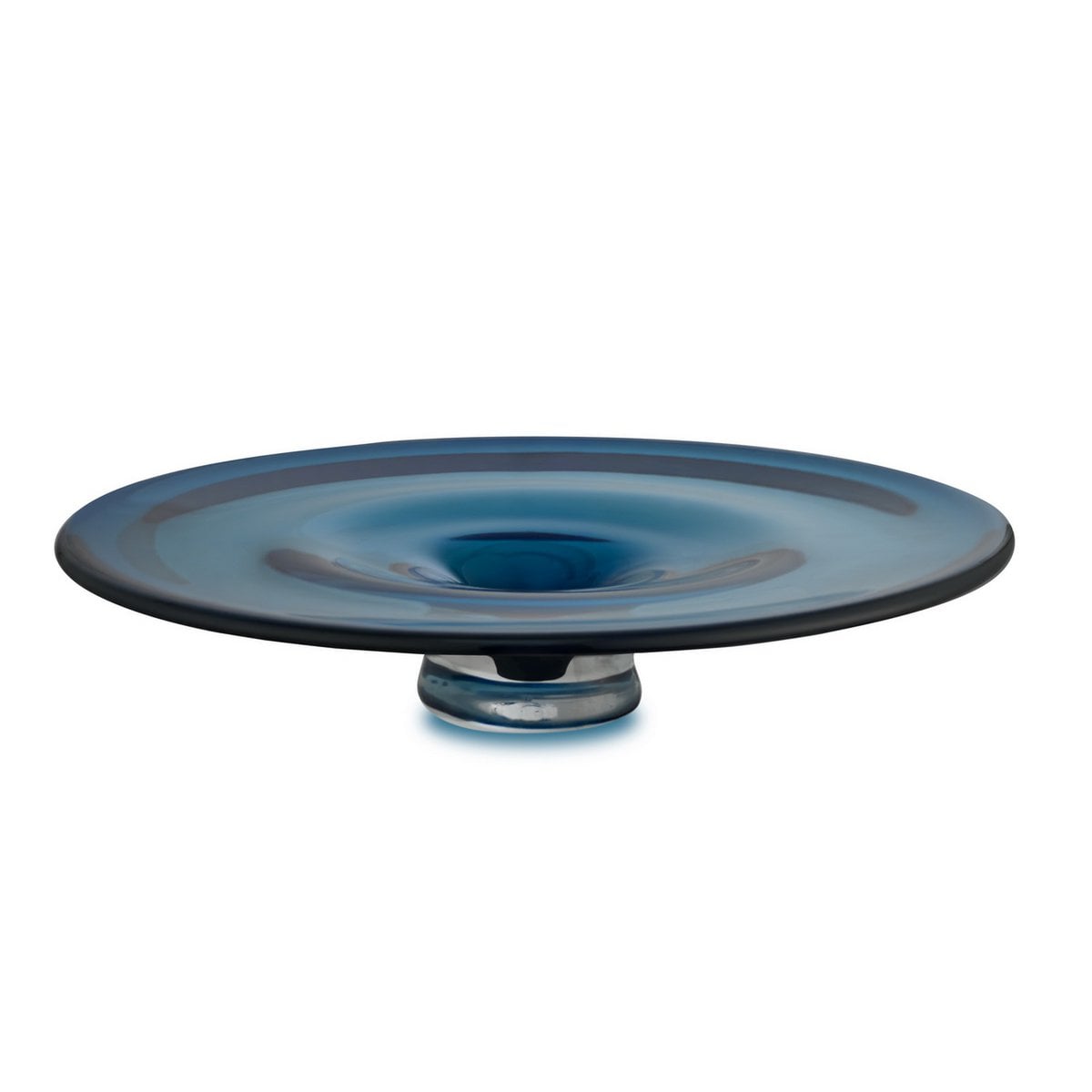 round conical vase or bowl, deep ink blue color: ALAIN