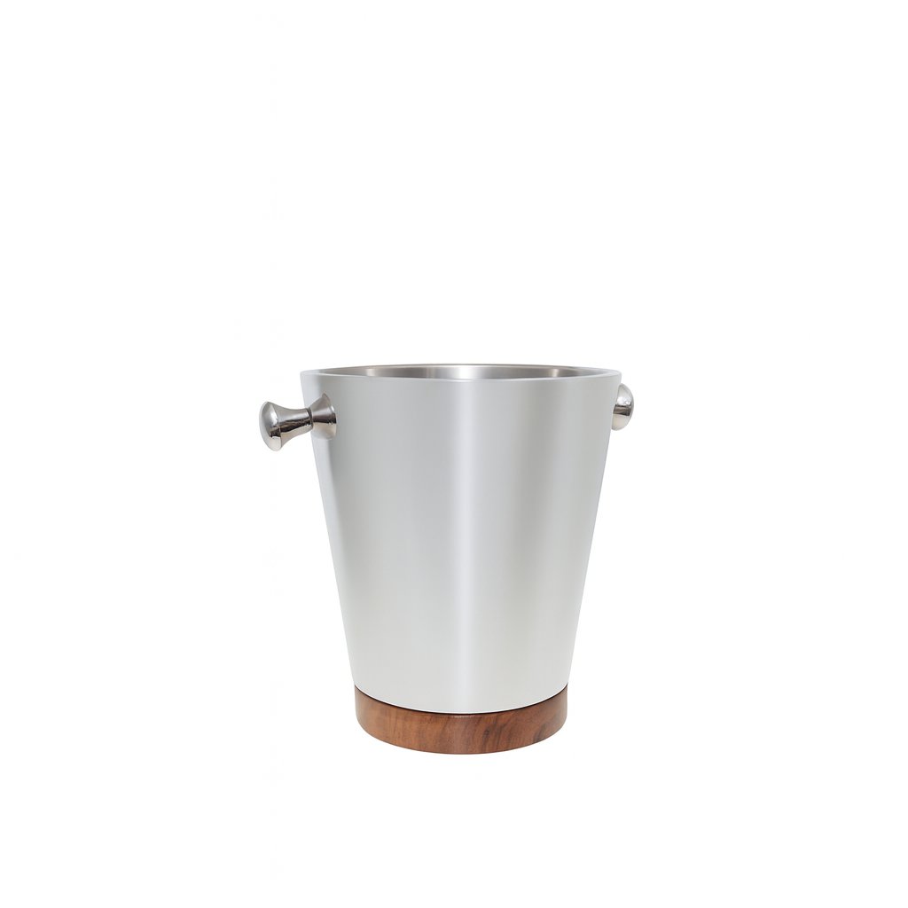 Champagne wood and silver bucket 20.5x20.5x24.5cm
