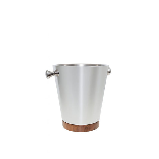 Champagne wood and silver bucket 20.5x20.5x24.5cm