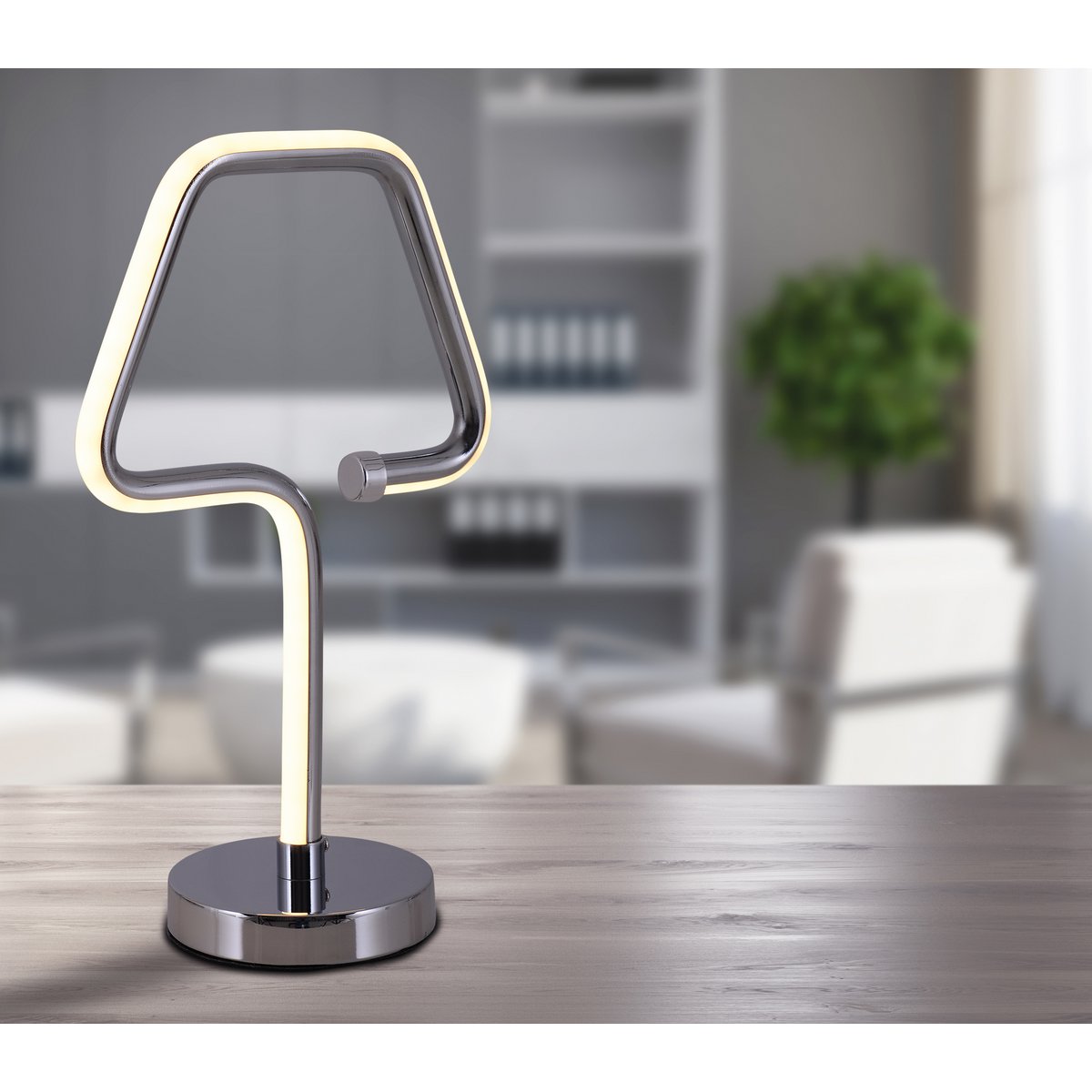 LED table lamp "Loop Line" h: 30cm chrome