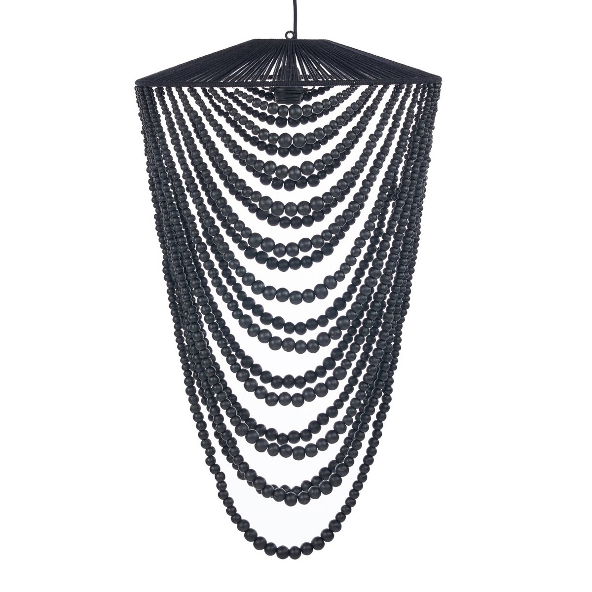 The Wooden Bead Chandelier - Black - L