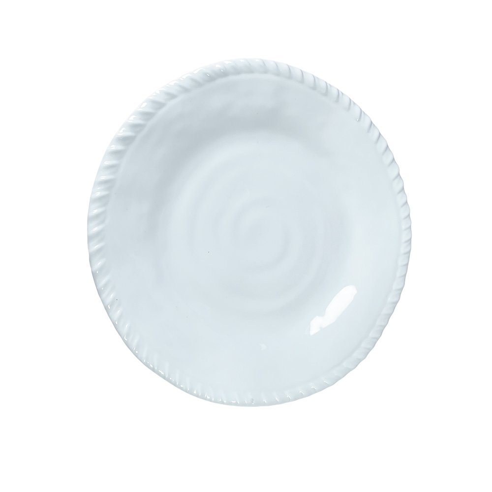 Vit melamin dessertallrik 23x23x2 cm repkant