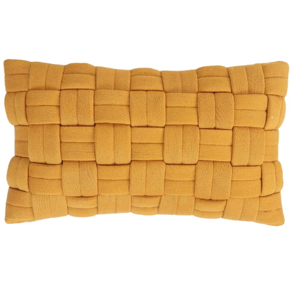 Mustard Yellow Textured Cushion Cover, Modern Boho, 30x50 cm – Urbane Hide