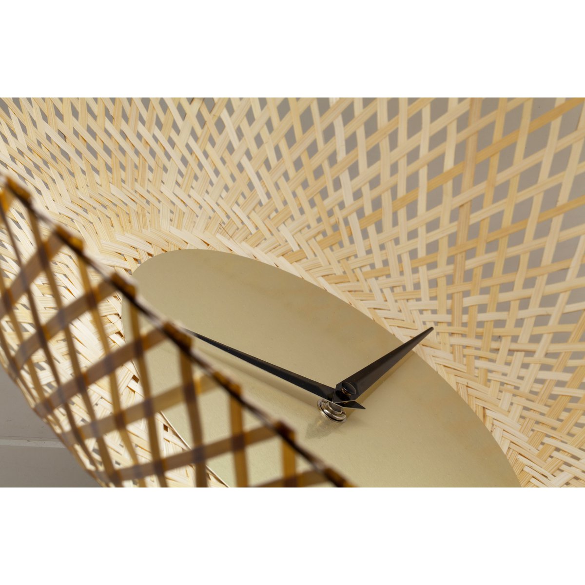 Väggklocka 60cm-Tyst-Brun/Svart-Bambu-NeXtime 'Vortex'