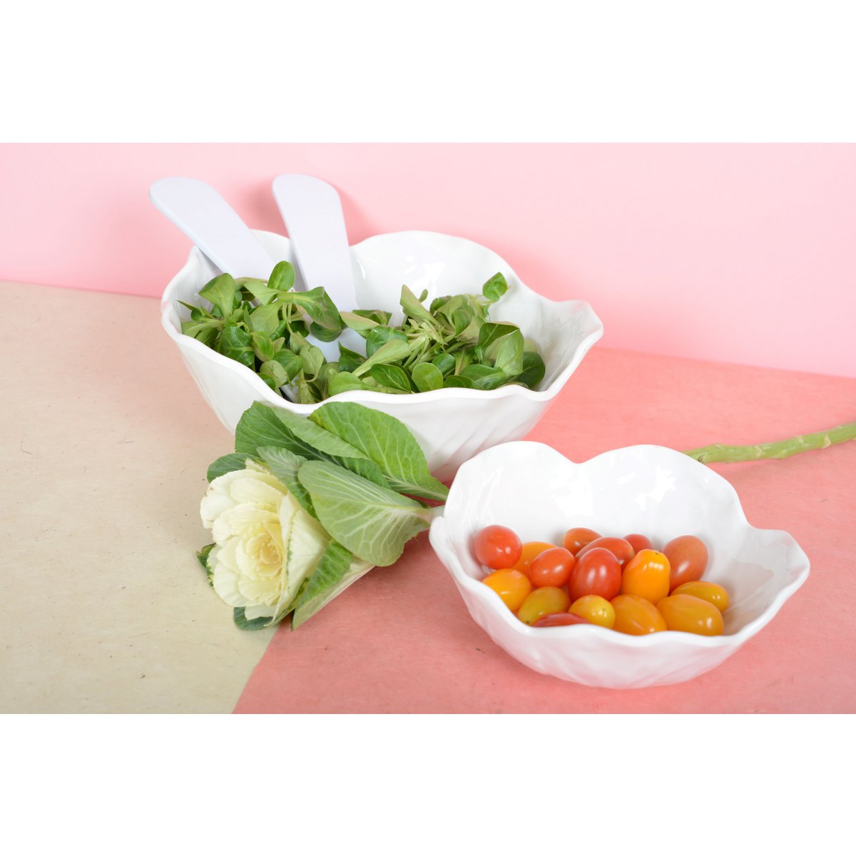 White hollow plate in melamine 17.5x17.5x5cm