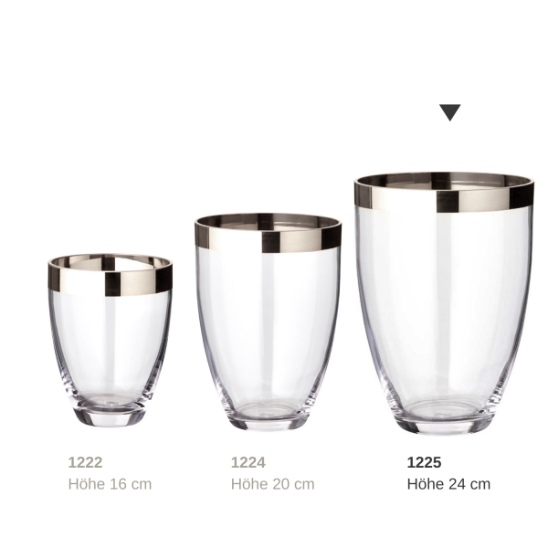 EDZARD Vas Charlotte, handblåst kristallglas med platinakant, höjd 24 cm, diameter 19 cm