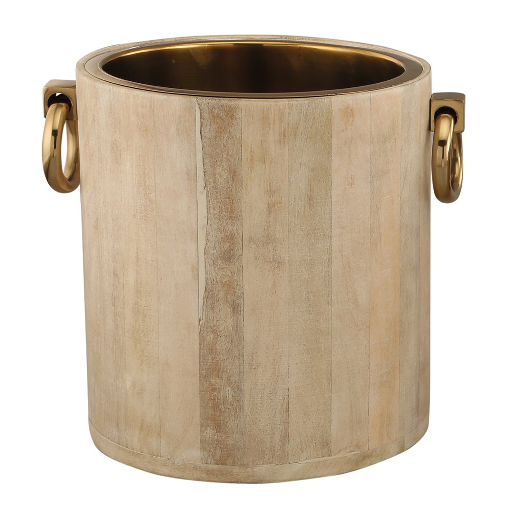 Champagne bucket in white gold metal gold 25x30x28cm