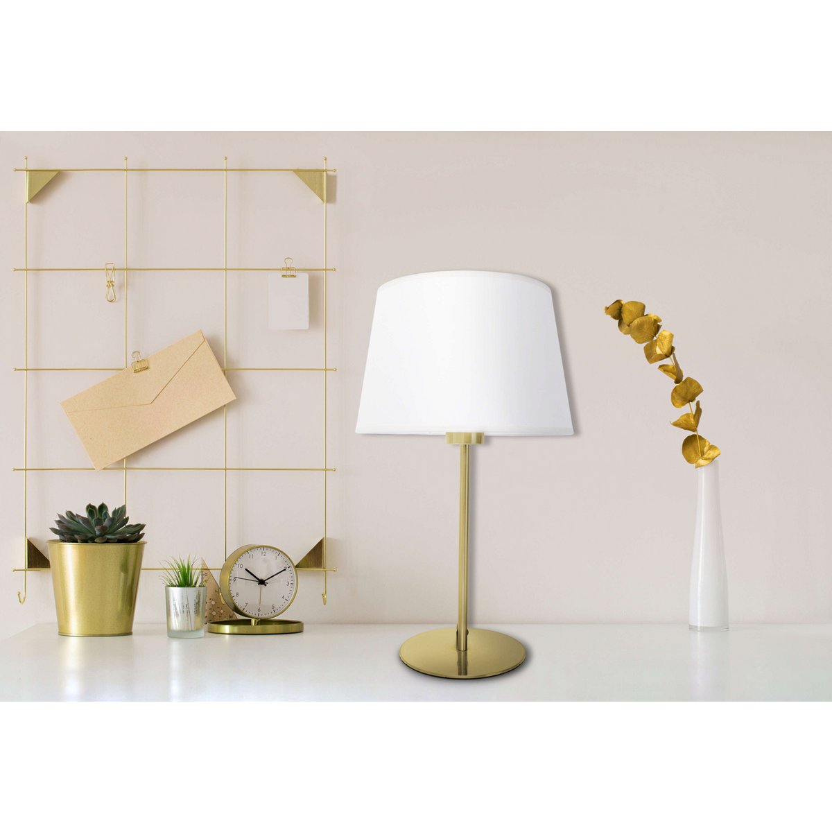 Table lamp "Bologna" H: 45cm beige/brass