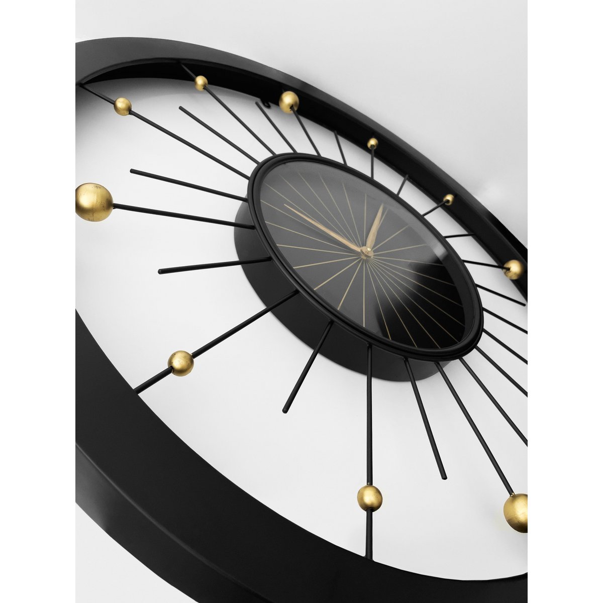 Wall clock 90cm-Silent-Black-Metal-NeXtime 'Orbit Large'