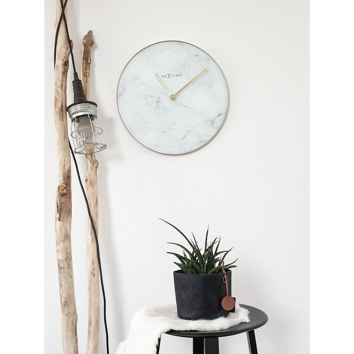 Wall clock - 40 cm - Glass / Metal - 'Marble'