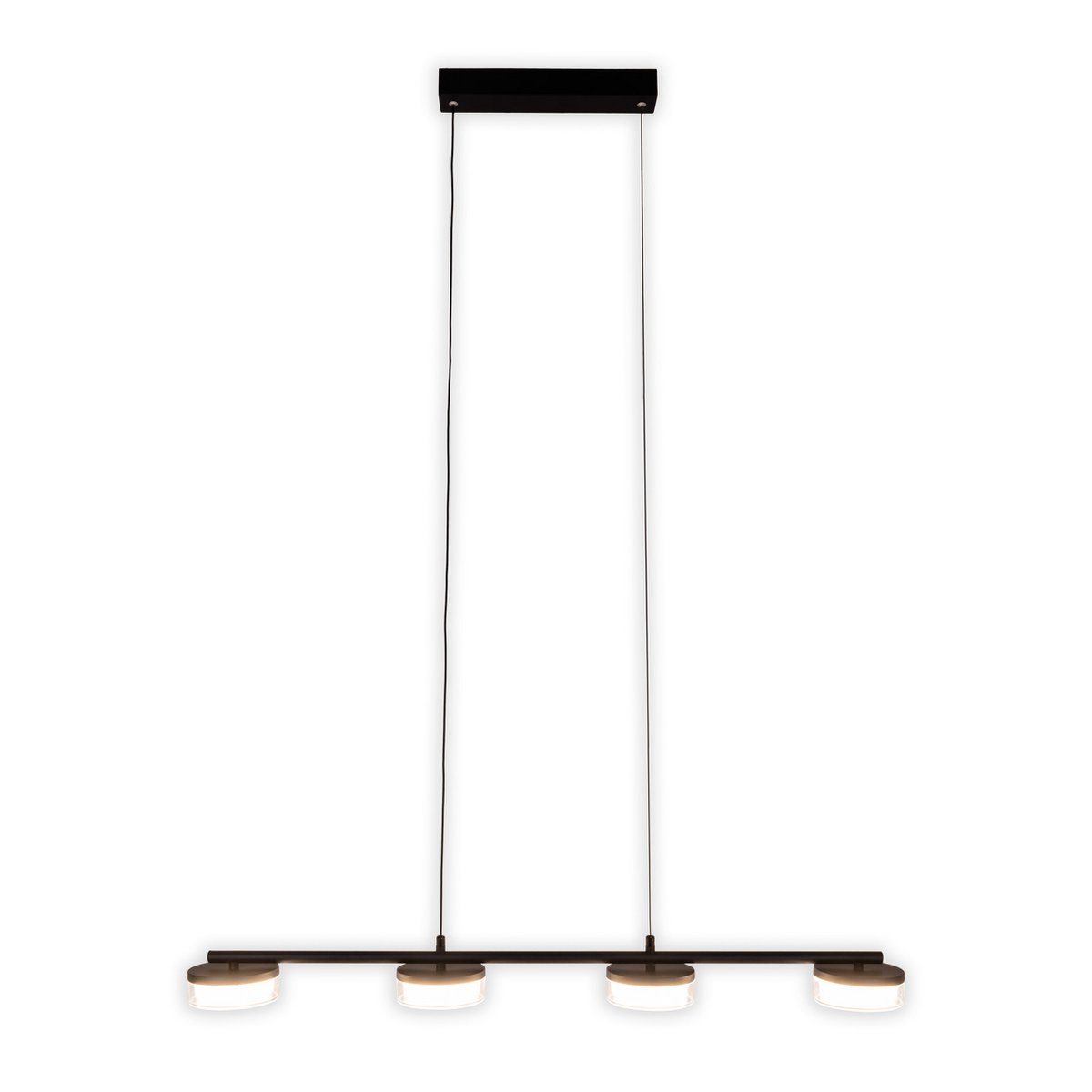 LED pendant lamp "Cimo" made of metal and plastic in black, with integrated LED, length 96 cm