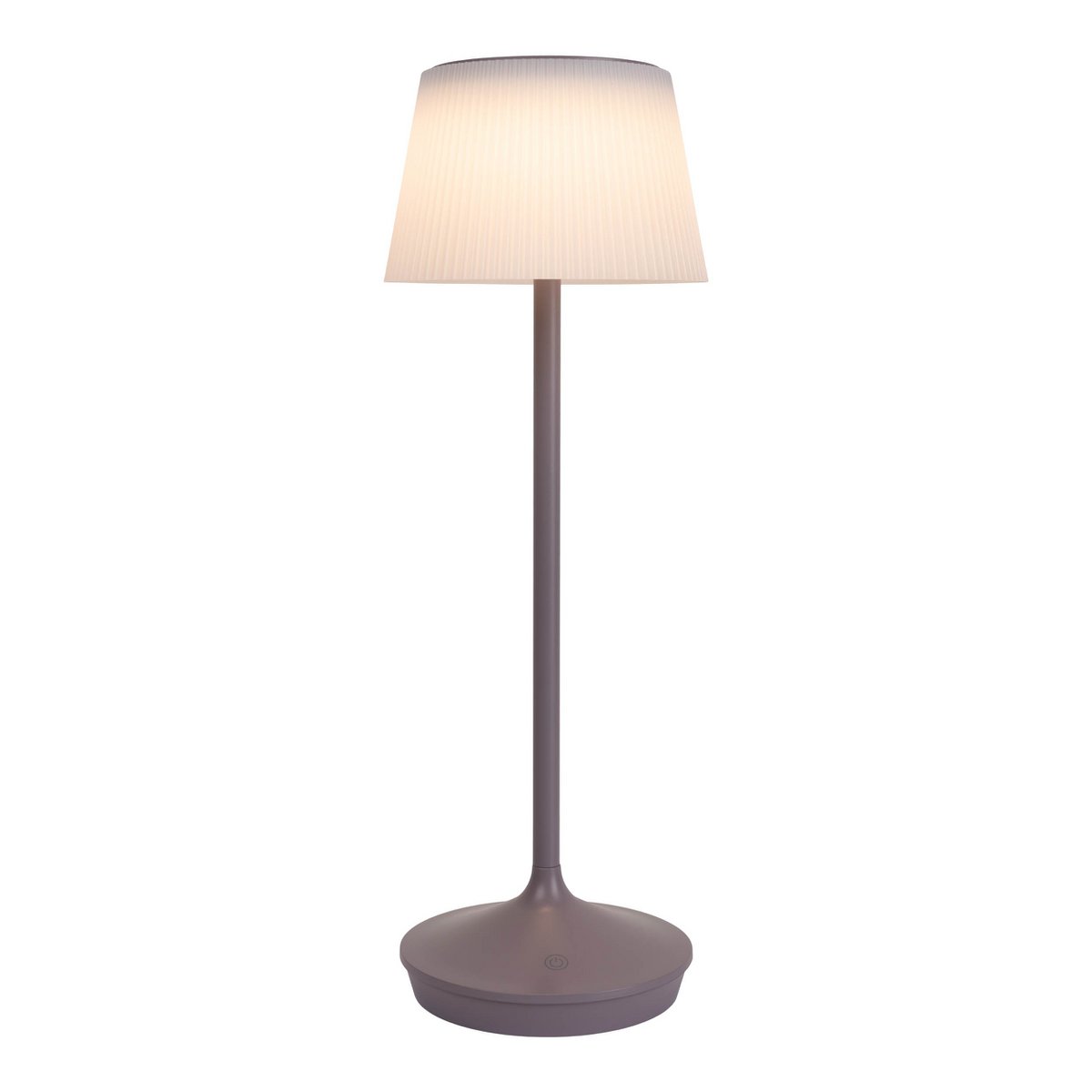 Solar battery lamp "Emmi" 38 cm high, umbrella Ø 13 cm, metal in blackberry and white plastic, for the outdoor area, dimmable CCT.