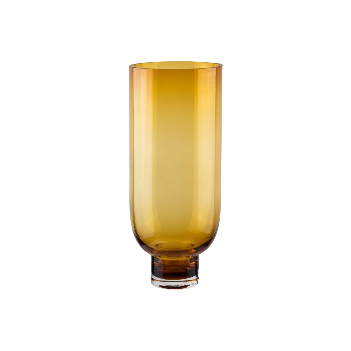 Enkel modern hög vas i glas, cylindrisk form på en stabil bas, varm mörk orange, OMAHA18AM