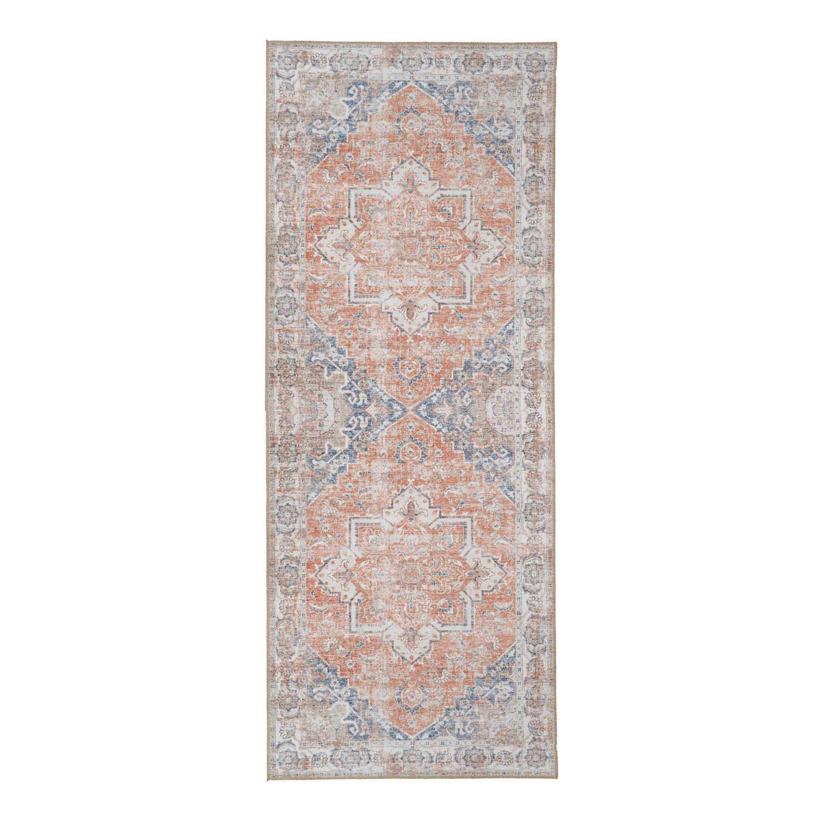 Havana Hallway Runner - Blue/Orange, Chenille Polyester, 80x200 cm