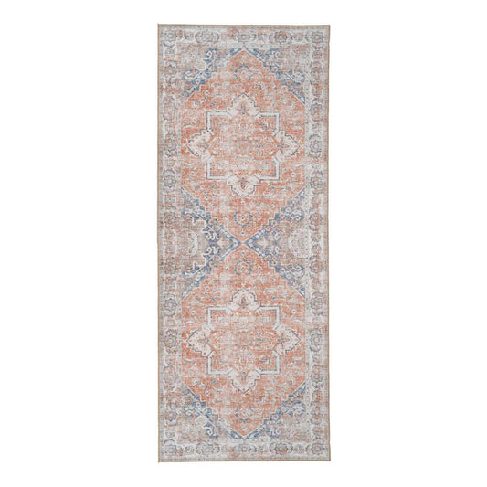 Havana Hallway Runner - Blue/Orange, Chenille Polyester, 80x200 cm