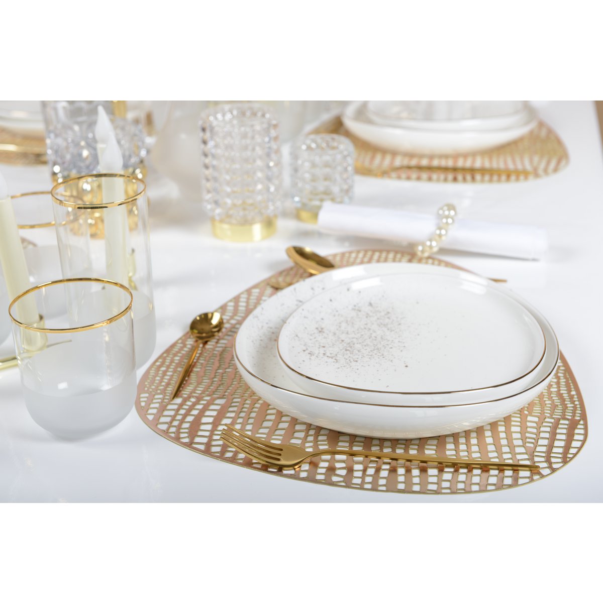 White oval dessert plate or flash or