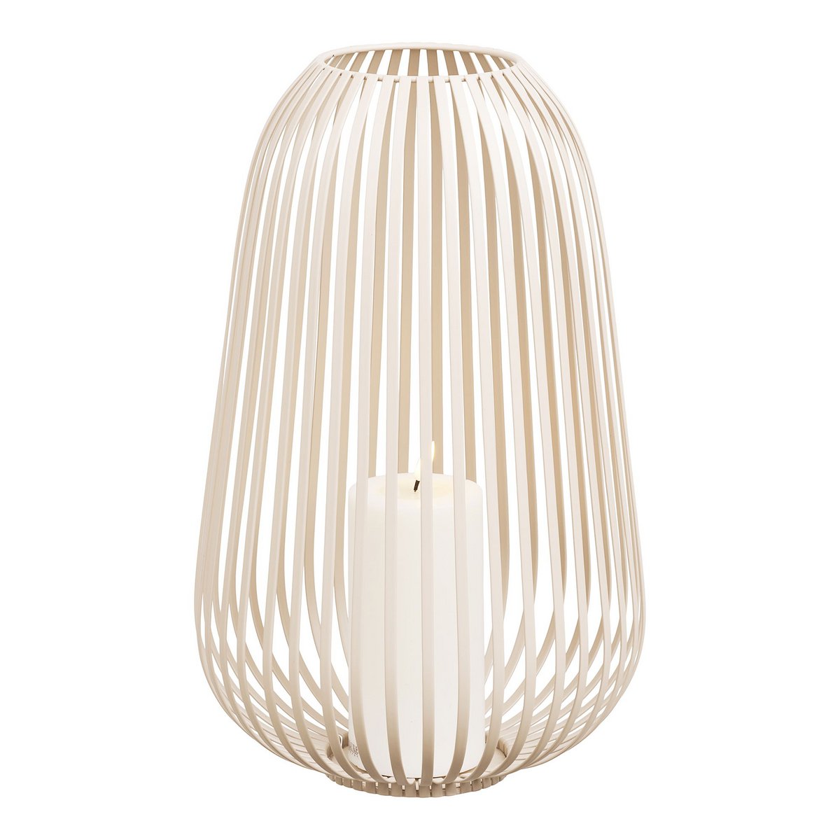 Stoense Lantern, metal, beige, ø24,5x40 cm